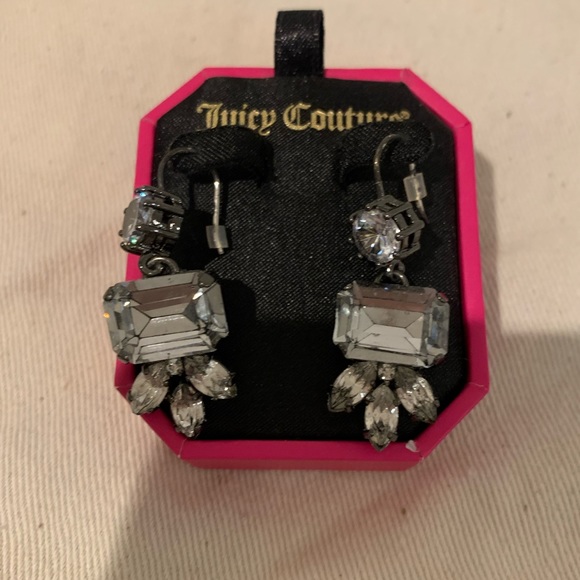 Juicy Couture Rhinestone Drop Earrings - Picture 4 of 5